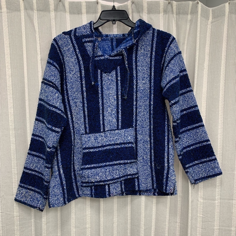 Baja Poncho‎ Hoodie Blue Size L